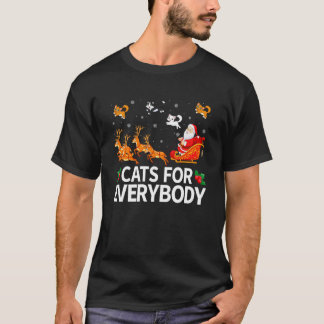 Katten voor iedereen Kerstmis Pyjama Kerstman slee T-shirt