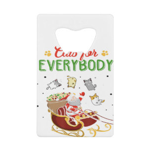 Katten voor iedereen met kerstkat Lover Funny Kredietkaart Flessenopener