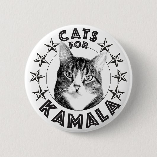 katten voor KAMALA 2024 Ronde Button 5,7 Cm (Voorkant)