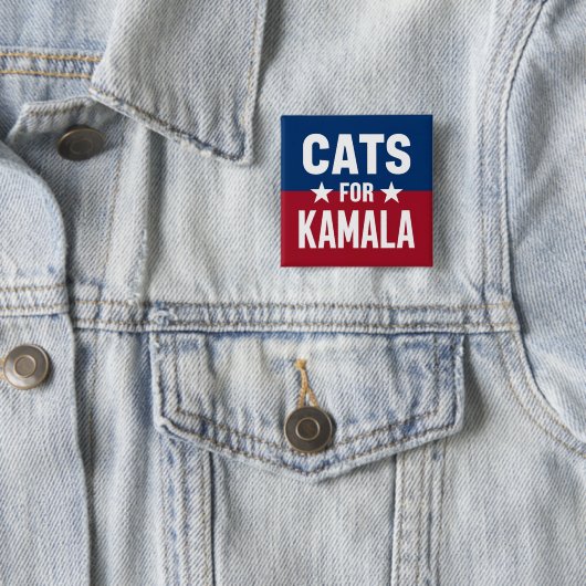 Katten voor Kamala Campaign Button (In situ)