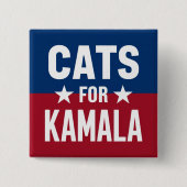 Katten voor Kamala Campaign Button (Voorkant)