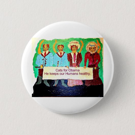 Katten voor Obama Ronde Button 5,7 Cm (Voorkant)