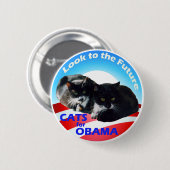 Katten voor Obama Ronde Button 5,7 Cm (Voorkant /achterkant)