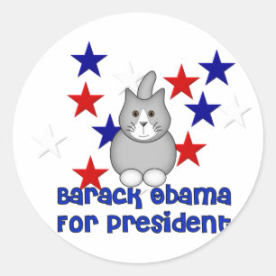 Katten voor Obama Ronde Sticker