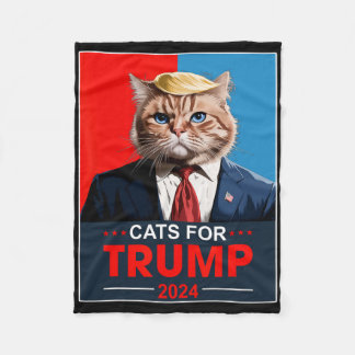 Katten voor Trump 2024 Grappig Stem op Trump Katte Fleece Deken