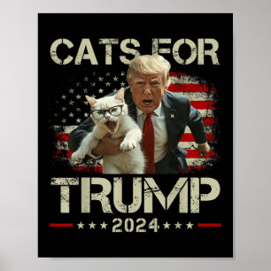 Katten voor Trump 2024 Grappige stem voor Trump - Poster