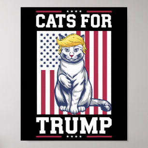 Katten voor Trump 2024 Stem President Donald Trump Poster