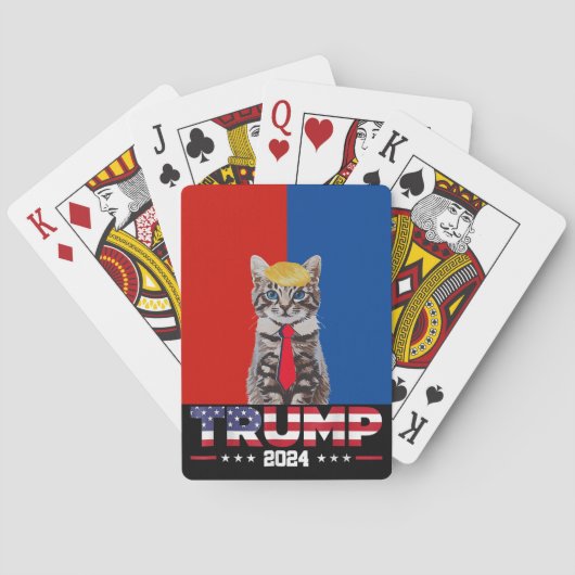 Katten voor Trump 2024 | Vance Trump rood blauw Pokerkaarten (Achterkant)