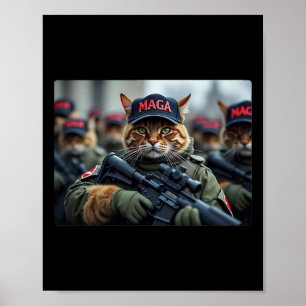 Katten voor Trump Mega Army Amerikaanse vlag Patri Poster