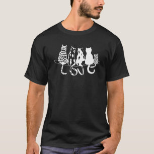 Katten Vrienden Zwarte Kat Schattige Kitten Huis T-shirt