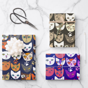 Katten waar ook kat inpakpapier vel