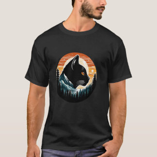 Katten Wandelen Berg Zonsondergang Bos Natuur Lief T-shirt