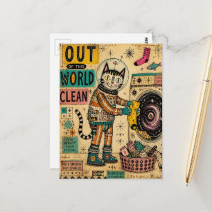 Katten Wasgoed Collage Briefkaart