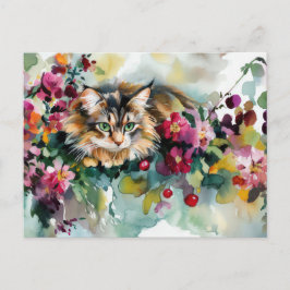 Katten Watercolor Ansichtkaart Briefkaart