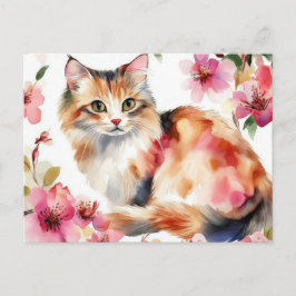 Katten Watercolor Ansichtkaart Briefkaart