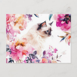 Katten Watercolor Ansichtkaart Briefkaart