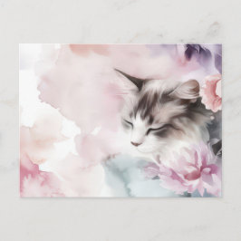 Katten Watercolor Ansichtkaart Briefkaart