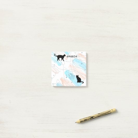 katten waterverf ontwerpen aangepaste post post-it® notes (Op bureau)
