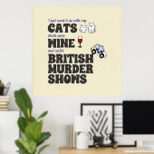 Katten, wijn en Britse Shows met moord Poster (Thuiskantoor)