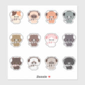 Katten Winter Herfst Kerst Sticker (Vel)