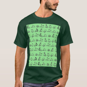 Katten Yoga-klasse op Bleke groene kat Yoga grafis T-shirt