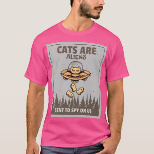 Katten zijn aliens t-shirt