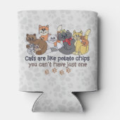 Katten zijn als aardappelchips Gray Blikjeskoeler (Achterkant)