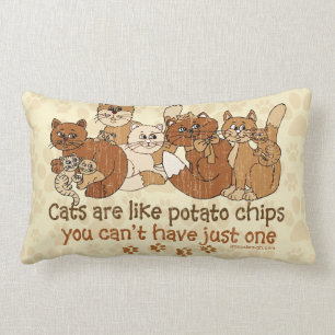 Katten zijn als aardappelchips Grunge Version Kussen