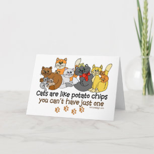 Katten zijn als aardappelchips kaart