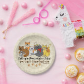 Katten zijn als aardappelchips papieren bordje (Feest)