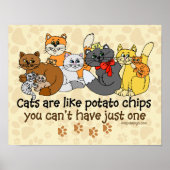 Katten zijn als aardappelchips poster (Voorkant)