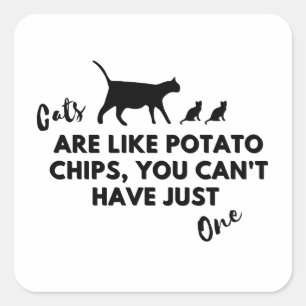 Katten zijn als chips, je kunt niet stoppen bij éé vierkante sticker