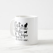 Katten zijn als chips... koffiemok (Voorkant links)