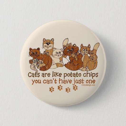 Katten zijn als chips ronde button 5,7 cm (Voorkant)
