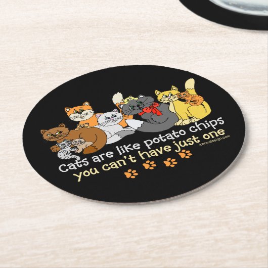 Katten zijn als chips ronde kartonnen onderzetter (Gebogen)