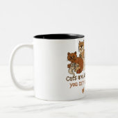 Katten zijn als chips tweekleurige koffiemok (Links)