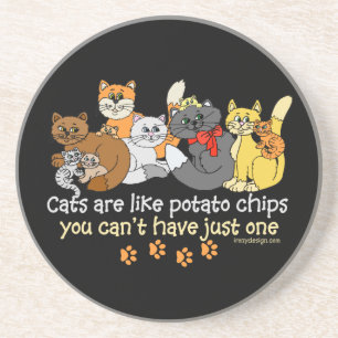 Katten zijn als chips zandsteen onderzetter
