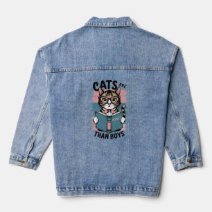 Katten zijn cooler dan jongens denim jacket
