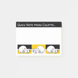 Katten zijn een stijlvol design met drie Cartoons  Post-it® Notes