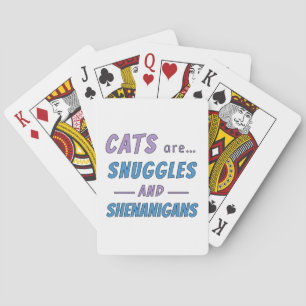 Katten zijn knuffels en kattenkwaad pokerkaarten