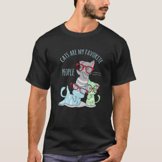 Katten Zijn Mijn Favoriete Mensen Kittens Met Zonn T-shirt