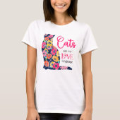 Katten zijn mijn LIEFDE Taal T-shirt (Voorkant)