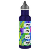 Katten zijn mijn stam | Oranje kat en bloemen Waterfles (Links)