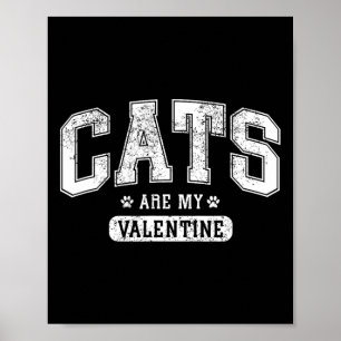 Katten zijn mijn Valentijnsdag' Grappige Kattenlie Poster