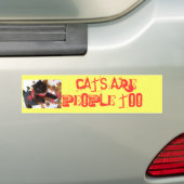 Katten zijn ook mensen!! bumpersticker (Op auto)
