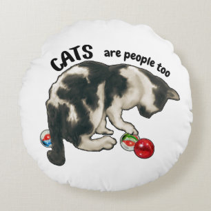 KATten zijn ook mensen, kat en KNikkers Rond Kussen