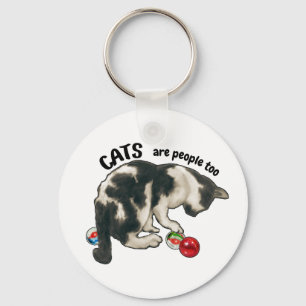 KATten zijn ook mensen, kat en KNikkers Sleutelhanger
