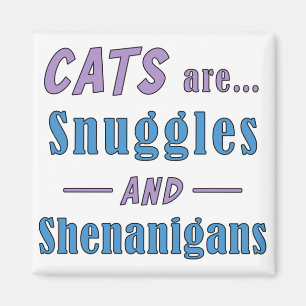 Katten zijn Snuggles en Shenanigans Magneet