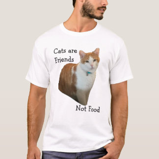 Katten zijn vrienden, geen eten t-shirt