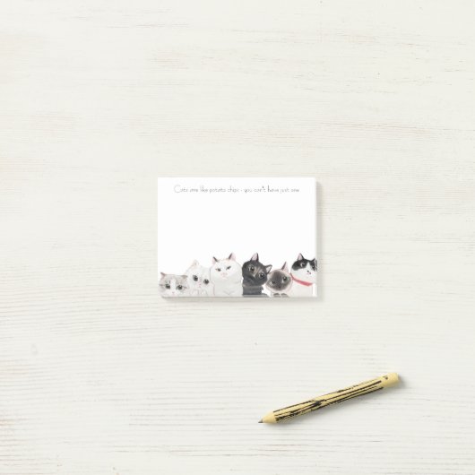 Katten zijn zoals aardappelchips - gekke kattendam post-it® notes (Op bureau)